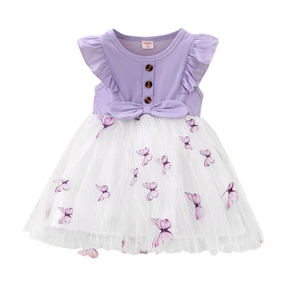 Tulle Butterfly Designed Kids Girls Birthday Dress childrensterritory