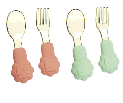 2pcs Baby Learn To Eat Fork Spoon Set | Kids Tableware childrensterritory