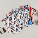 Lapel Bull Print Toddler Boys Loose Casual Shirt childrensterritory