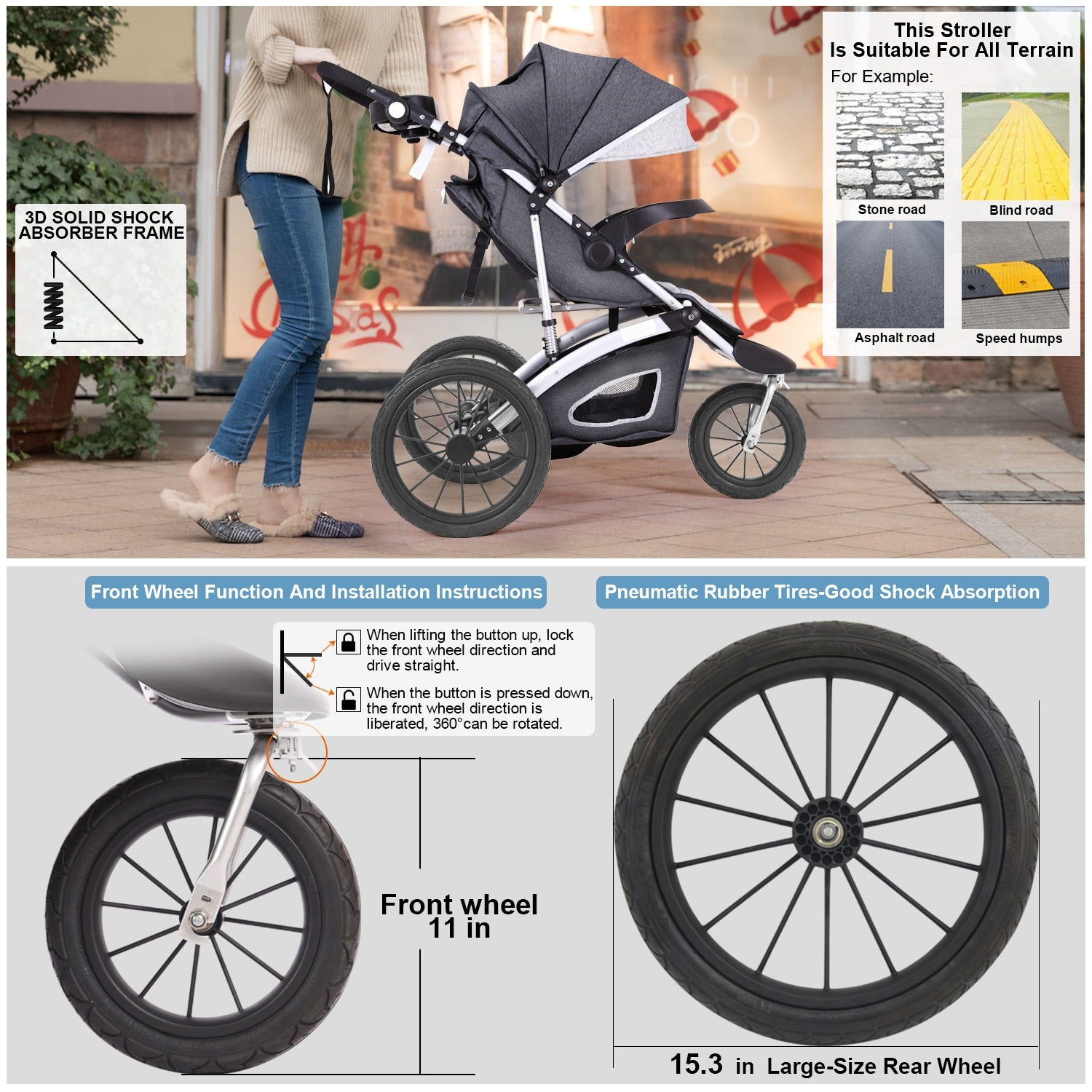Fold-able &amp; Reversible Jogging Stroller for Baby childrensterritory