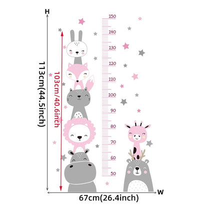 Height Ruler &amp; Cartoon Wall Decals for Kids Room childrensterritory