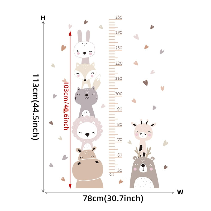 Height Ruler &amp; Cartoon Wall Decals for Kids Room childrensterritory