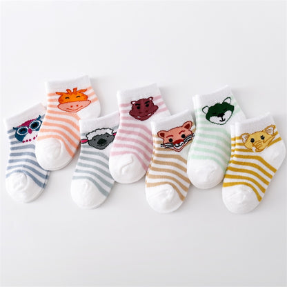 7Pairs/set Casual Cartoon Cotton Socks for Babies childrensterritory
