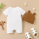 Newborn Baby Cartoon Print Summer Romper & Hat childrensterritory