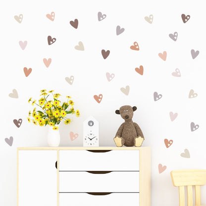 Heart Shape Bohemian Wall Decals for Kids Room Decor childrensterritory