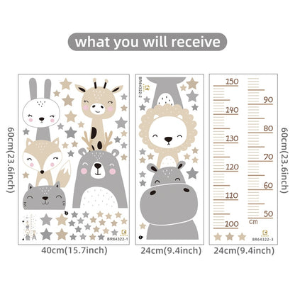 Height Ruler &amp; Cartoon Wall Decals for Kids Room childrensterritory