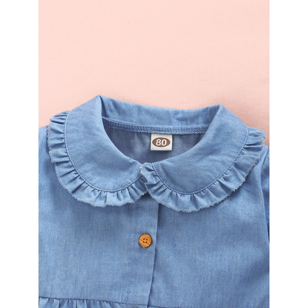 Ruffle Doll Collar Casual Baby Girls&