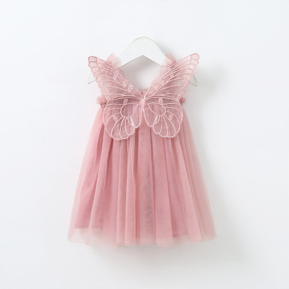 Baby Girl Sleeveless Tulle Birthday Party Dresses with Butterfly Wings childrensterritory