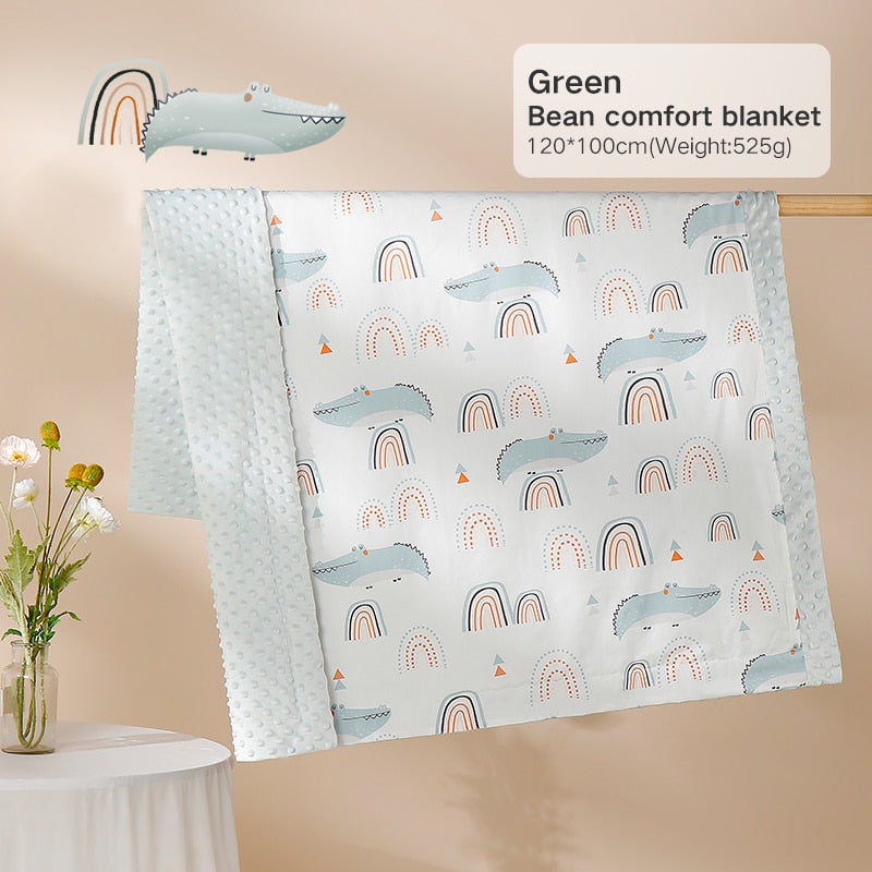 Cute Print Plush Dot Baby Swaddle/Blanket 100x80cm childrensterritory