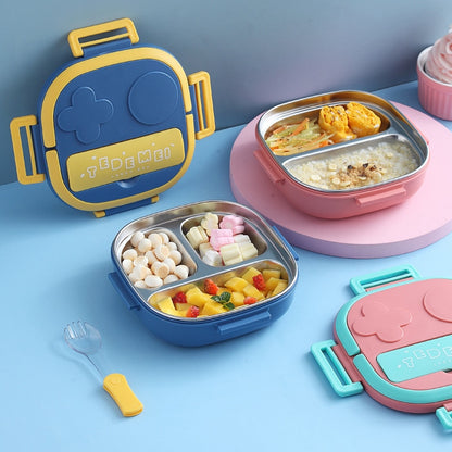 Portable Kids Lunch Box of Stainless Steel for Outings childrensterritory