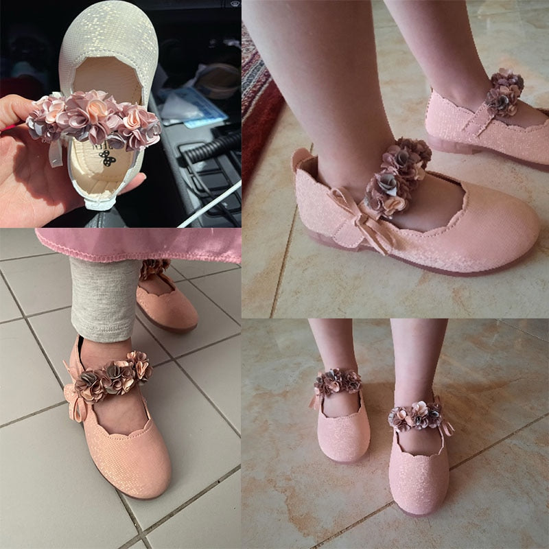 Kids Girls Flats Lace Flower Princess Party Shoes childrensterritory