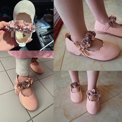 Kids Girls Flats Lace Flower Princess Party Shoes childrensterritory