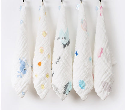Baby Soft Cotton Bath Towel &amp; Handkerchief 5PCS/Lot childrensterritory
