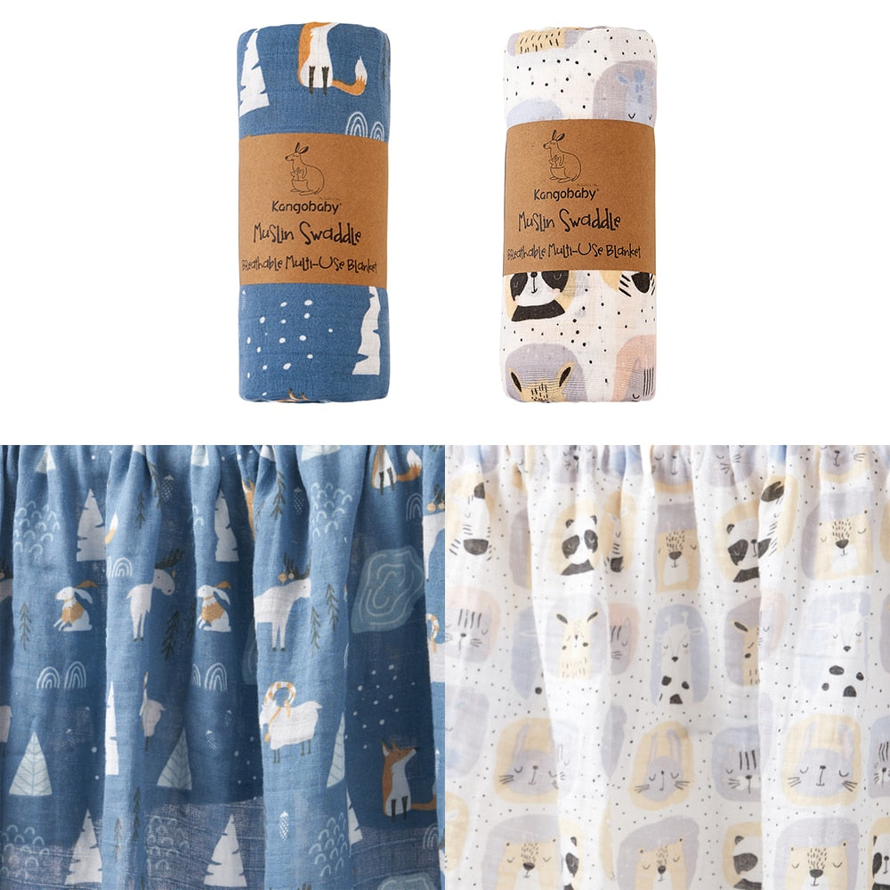 2 Pieces Pack Muslin Cotton Baby Swaddles/Blankets childrensterritory