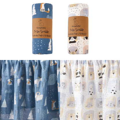 2 Pieces Pack Muslin Cotton Baby Swaddles/Blankets childrensterritory