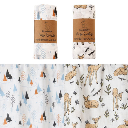 2 Pieces Pack Muslin Cotton Baby Swaddles/Blankets childrensterritory