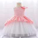 Baby/Kids Girls Bow Beaded Tulle Christening Dress childrensterritory