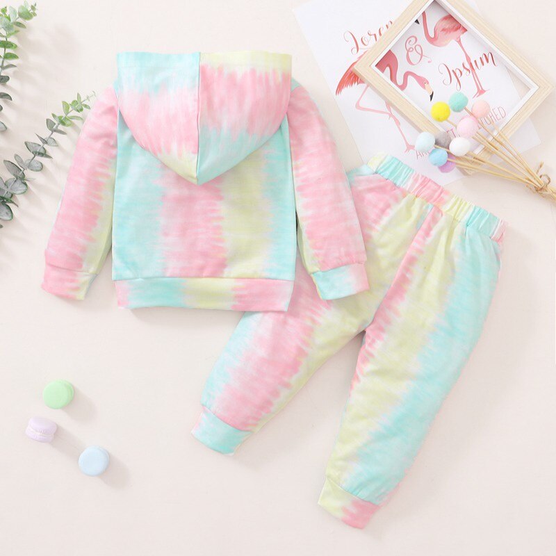 Infant Girl Tie-dye Hoodie &amp; Pants 2PCS Outfit childrensterritory