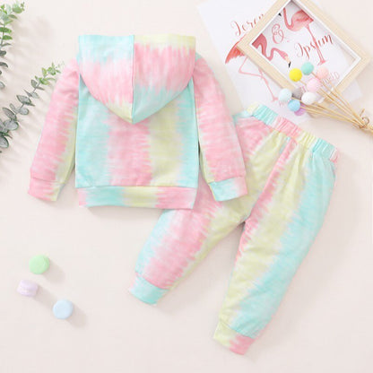 Infant Girl Tie-dye Hoodie &amp; Pants 2PCS Outfit childrensterritory