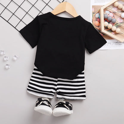 2PCS Toddler Boy 75 Print Top + Shorts Clothes Set childrensterritory