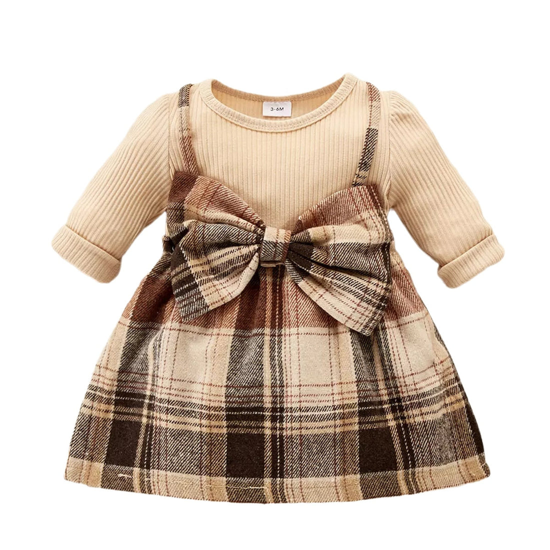 Plaid Print Bow Decor Baby Girls Princess Dress childrensterritory
