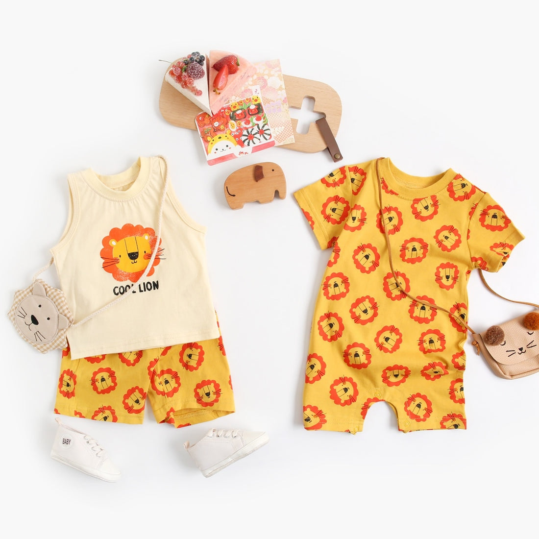 Cute Animal Print Baby Boys Girls 2pcs Summer Clothing Set childrensterritory