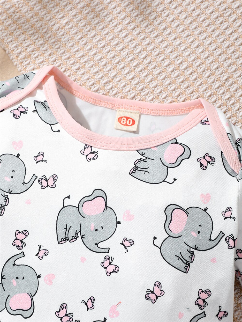 Baby Girl Elephant Print Summer Bodysuit childrensterritory