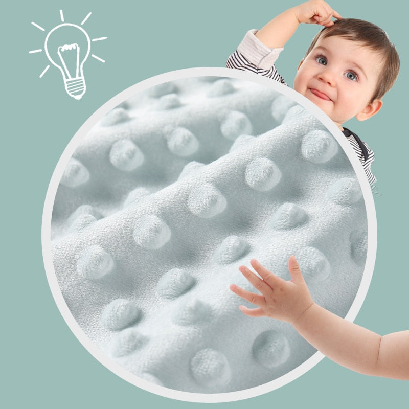 Cute Print Plush Dot Baby Swaddle/Blanket 100x80cm childrensterritory
