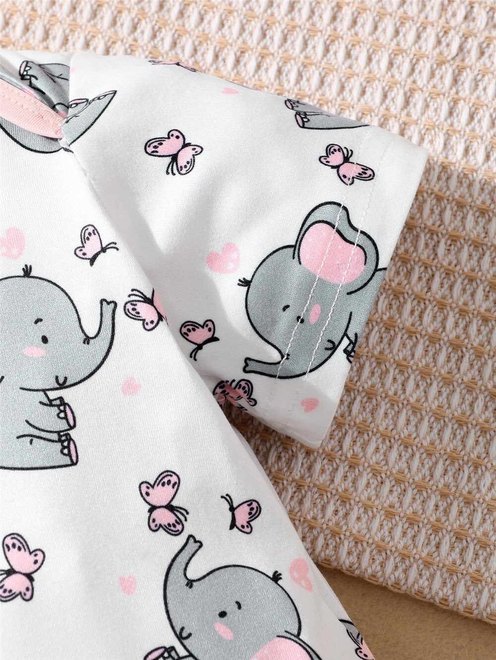 Baby Girl Elephant Print Summer Bodysuit childrensterritory