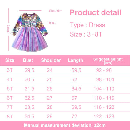 Mermaid Style Elegant Tutu Ball Gown for Kids Girls childrensterritory