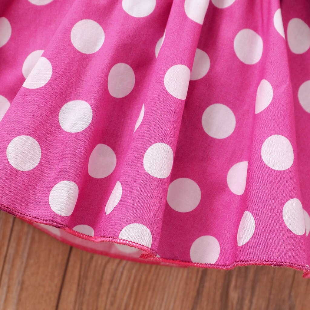 Baby Girls Black T-shirt + Polka Dot Skirt Party Outfit childrensterritory