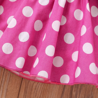 Baby Girls Black T-shirt + Polka Dot Skirt Party Outfit childrensterritory