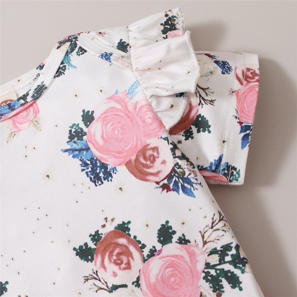 Flower Bodysuit + Solid Skirt 2PCS Baby Girl Outfit childrensterritory