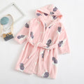 Kids Cartoon Printed Hooded Flannel Bathrobe childrensterritory