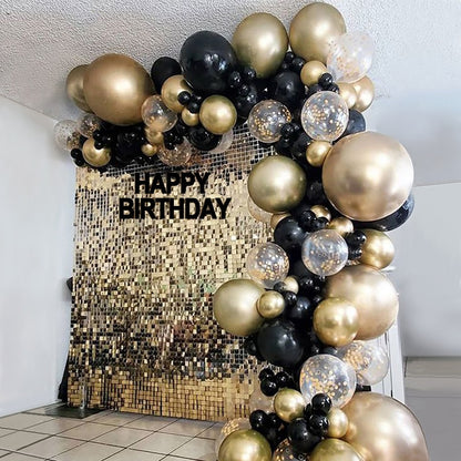 Party Decoration Black Gold Balloon Garland Arch childrensterritory