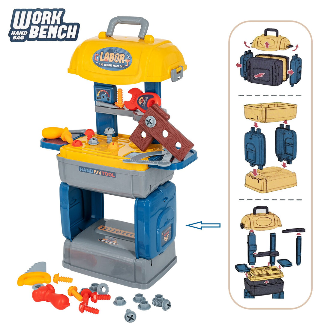 Kids Pretend Play Workbench Tool Box Set Toys childrensterritory