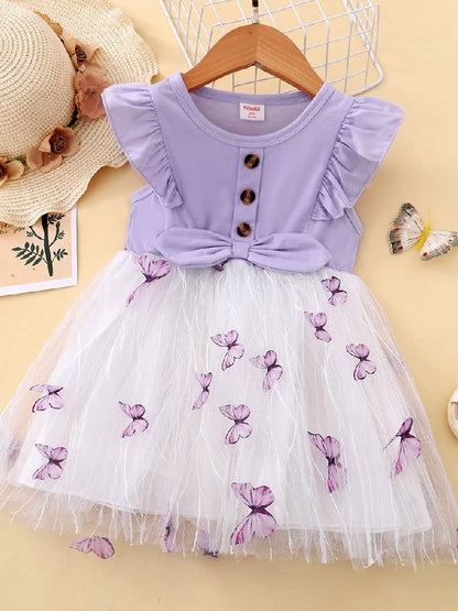 Tulle Butterfly Designed Kids Girls Birthday Dress childrensterritory