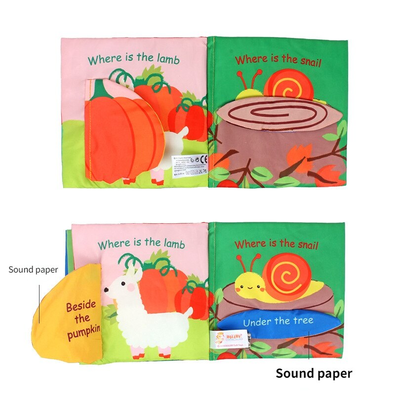 Baby Educational Hide and Seek Tail Cloth Book childrensterritory