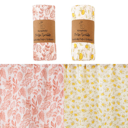 2 Pieces Pack Muslin Cotton Baby Swaddles/Blankets childrensterritory