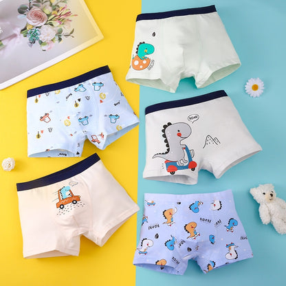 Kids Boys Cartoon Print Cotton Briefs/Panties childrensterritory