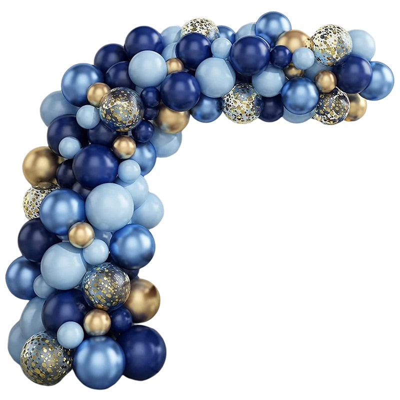 Blue Gold Balloons Garland Kit For Party Decoration childrensterritory
