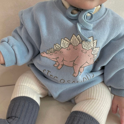 Dinosaur Print Baby Fleece Bodysuits | One-piece childrensterritory