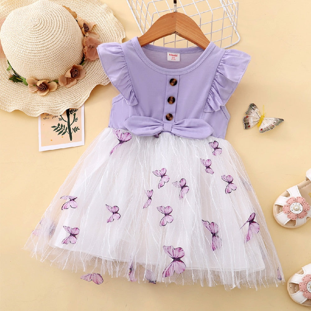 Tulle Butterfly Designed Kids Girls Birthday Dress childrensterritory