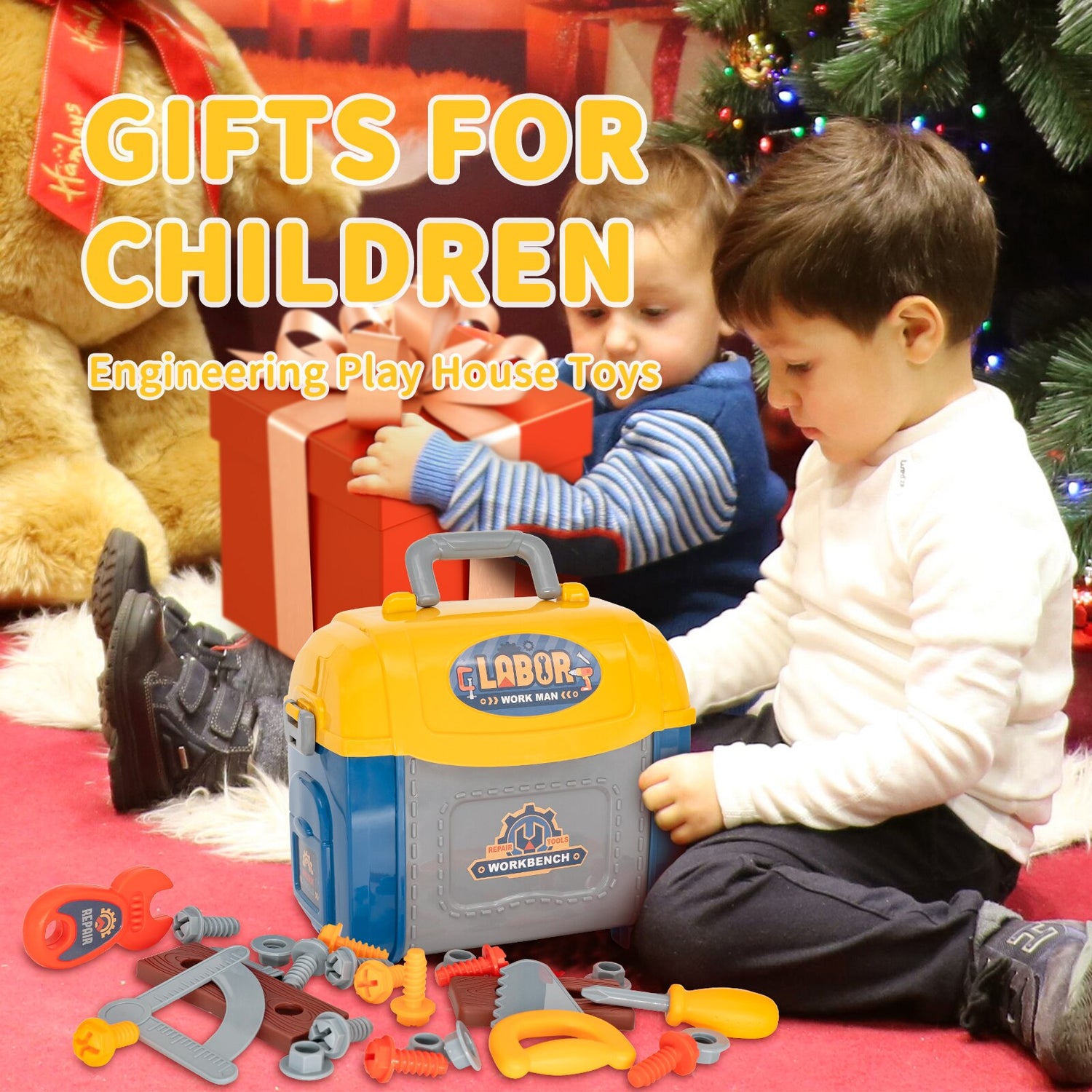 Kids Pretend Play Workbench Tool Box Set Toys childrensterritory