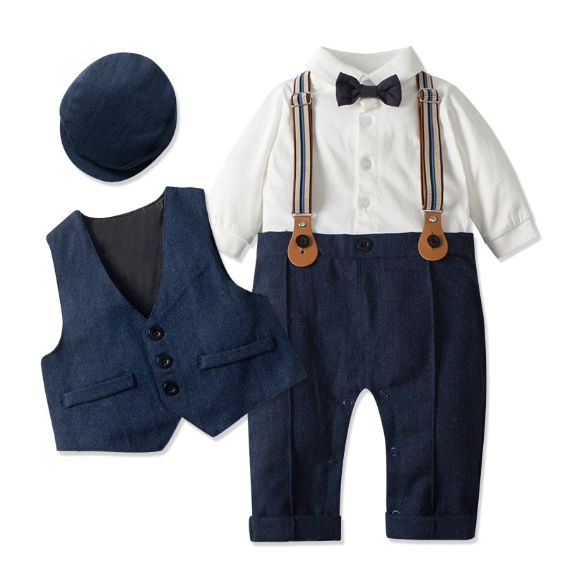 Infant Boy Formal Birthday Outfit With Hat Vest childrensterritory