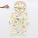 Kids Cartoon Printed Hooded Flannel Bathrobe childrensterritory