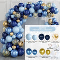 Blue Gold Balloons Garland Kit For Party Decoration childrensterritory