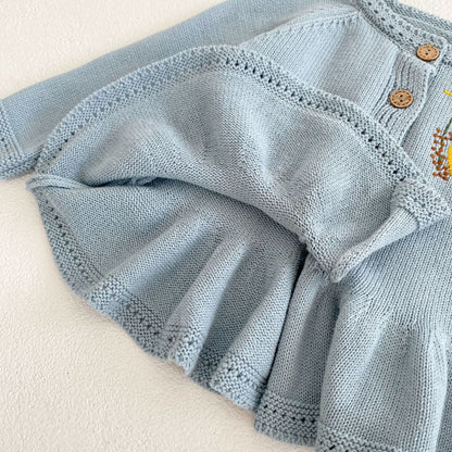 Baby Girl Flower Embroidery Cardigan with Hat for Spring childrensterritory