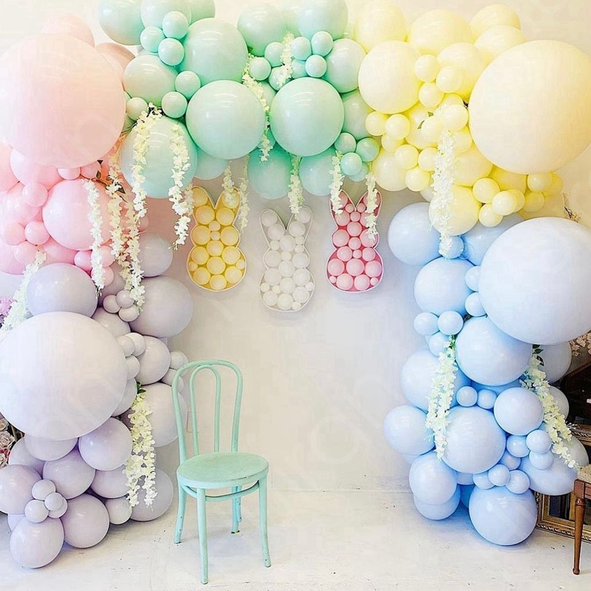 Unicorn & Colorful Rainbow Balloons Garland Arch Kit