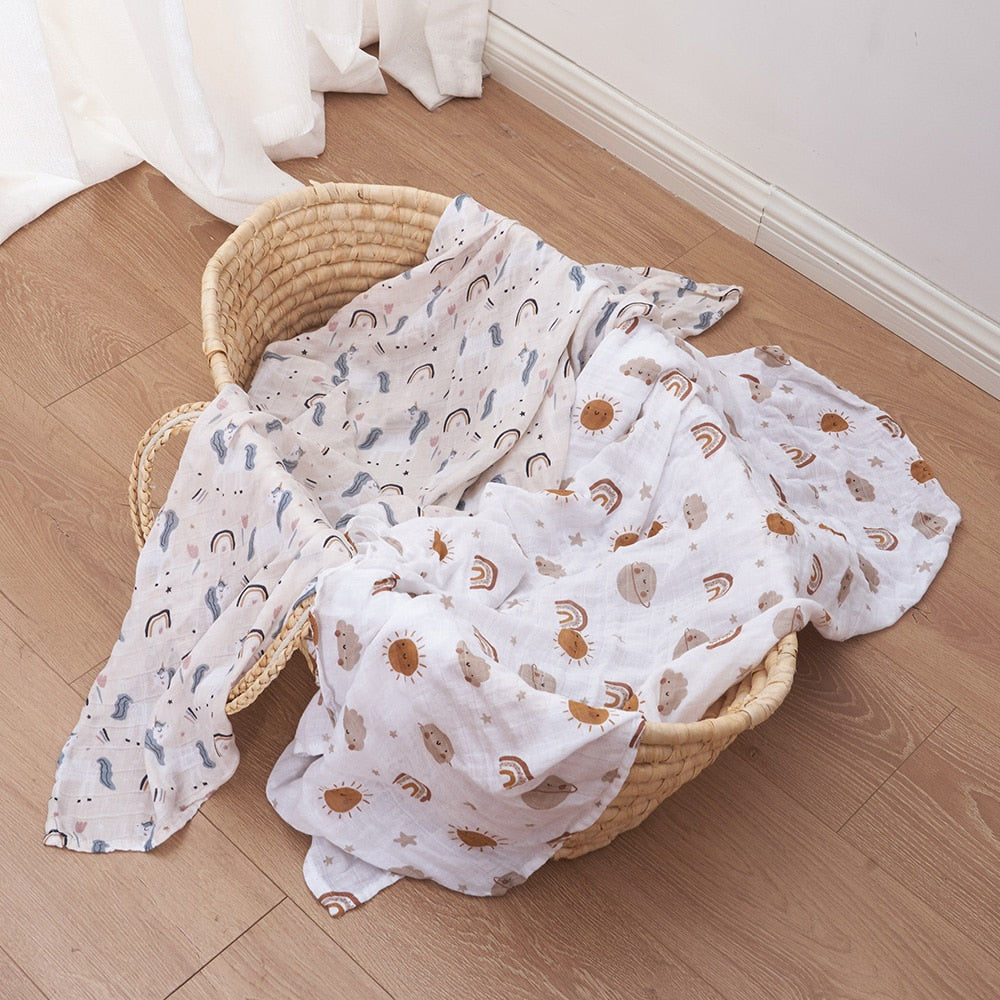 Bamboo Muslin Cotton Baby Swaddle/Wraps childrensterritory
